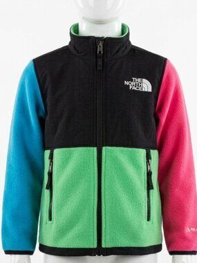The North Face Boy's Green Denali Colorblock Fleece Jacket Size 4T